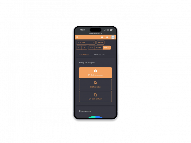 eCOUNT TASTE | Ansicht vom digitalen Essenszuschuss